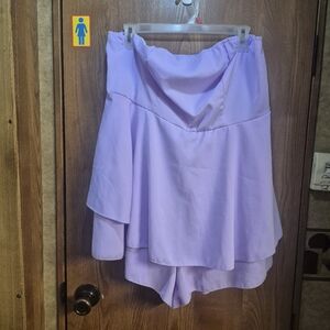 SHEIN Curve Lavender Smocked Romper.    Box 38